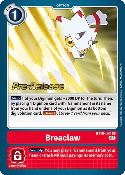 Breaclaw [BT10-094] [Xros Encounter Pre-Release Cards]