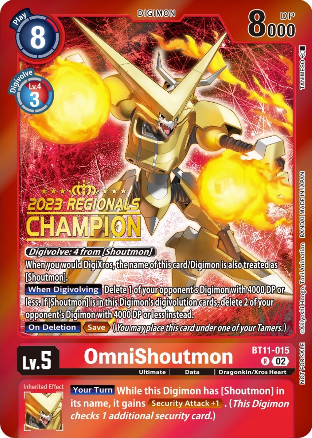 OmniShoutmon [BT11-015] (2023 Regionals Champion) [Dimensional Phase Promos]