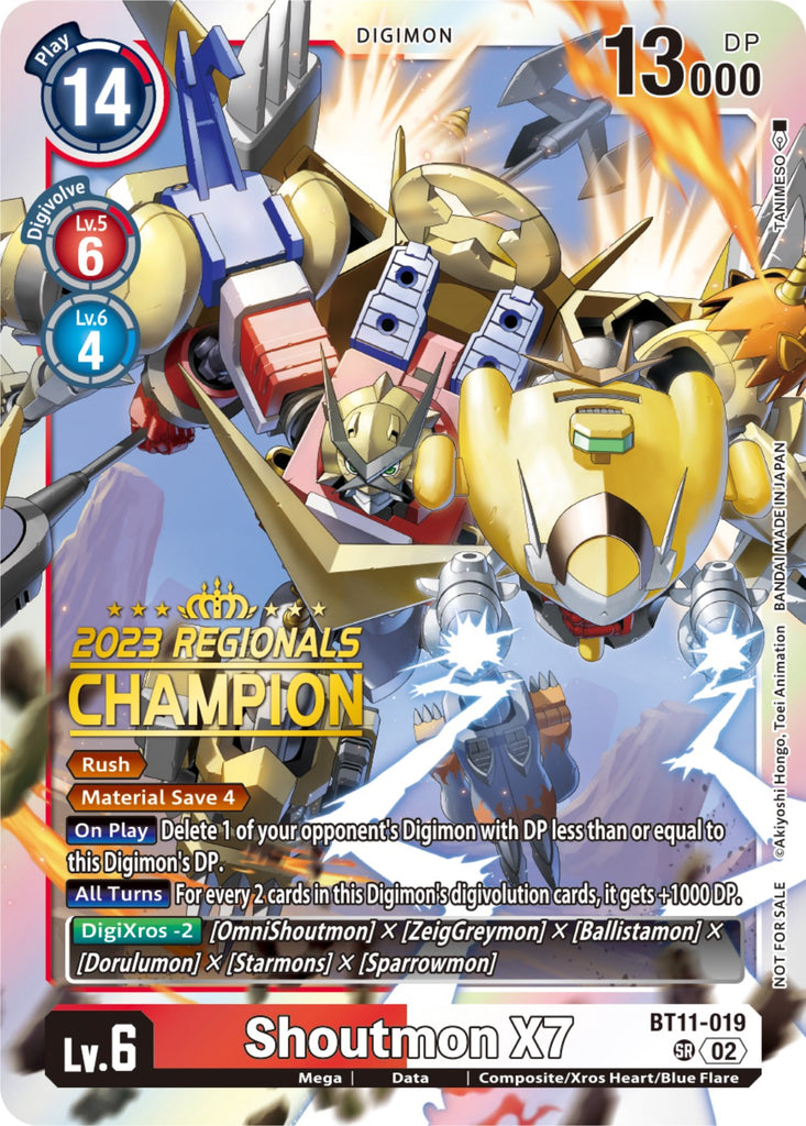Shoutmon X7 [BT11-019] (2023 Regionals Champion) [Dimensional Phase]