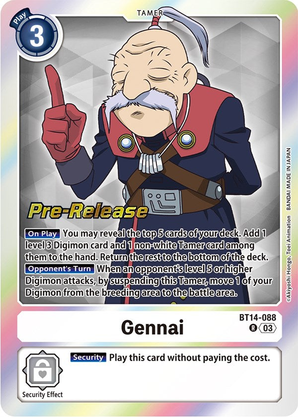 Gennai [BT14-088] [Blast Ace Pre-Release Cards]