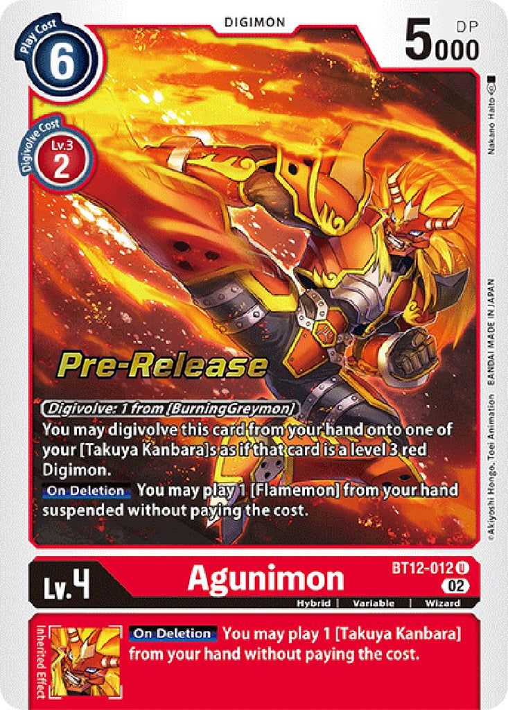 Agunimon [BT12-012] [Across Time Pre-Release Cards]